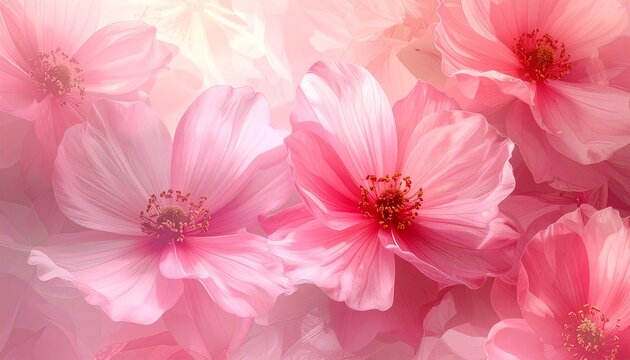 abstract art background of pink germini flowers