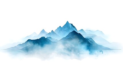 Majestic mountain range silhouetted by mist nature art serene landscape calm environment