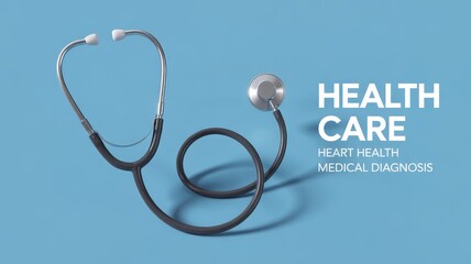 Medical stethoscope illustration against a light blue background.