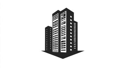 Fototapeta premium Modern Skyscrapers Silhouette Illustration