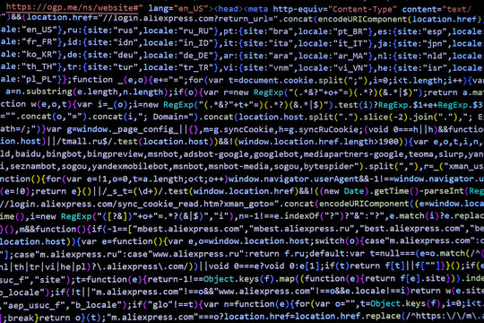 Software source code. Programming code. Technology background