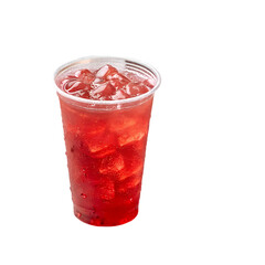Refreshing Iced Tea in a Plastic Cup isolated on transparent background