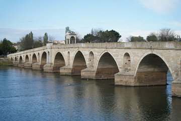 Naklejka premium Meric Bridge over Meric River, Edirne, Turkiye