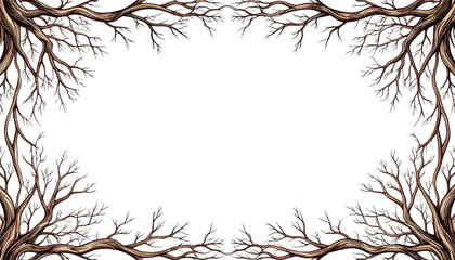 Decorative Tree Branches Frame Design for Nature-Themed Projects