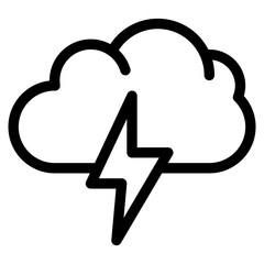 Vector Icon Cloud, danger, lightning, nature, rain