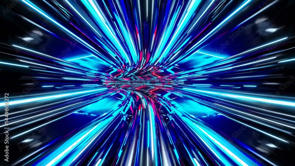 Canvas Prints streaking neon light trails create a dynamic sense of movement through a futuristic tunnel, evoking 