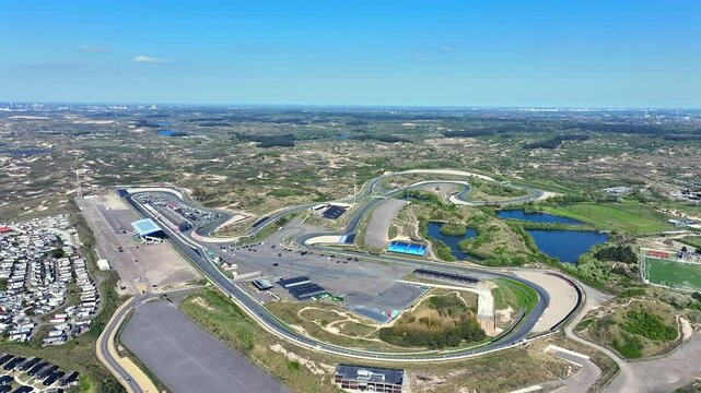 Aerial from the formula one race circuit in Zandvoort in the Netherlands