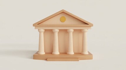 Simplified, stylized depiction of a classical building.