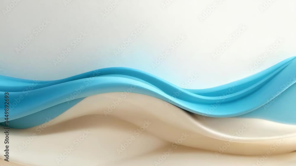 Poster a series of blue and white waves, creating a sense of movement and fluidity