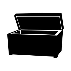 A Silhouette Image of an Open Cedar Chest for Storage and Organization