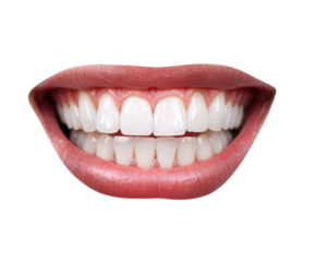 Bright and healthy smile showcasing dental care and well-being on a transparent background, cut out