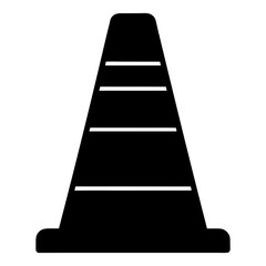 Stylized Black Traffic Cone with White Stripes for Construction Safety