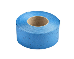 Blue masking tape roll for home improvement and crafting projects on a transparent background, cut out
