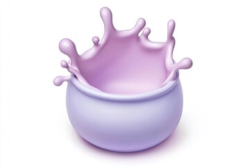 Purple milk splash in bowl