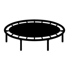 A Black and White Trampoline Illustration Suitable for Recreational Purposes