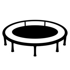 A simplistic yet elegant black and white trampoline silhouette illustration design