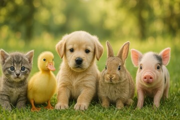 Adorable baby animals together