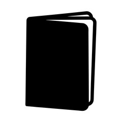 Simple Black Book Icon with Blank Pages Open for Reading and Writing