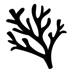 Obraz premium Stylized silhouette of coral against a white background, simple vector art