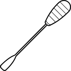 Black outlined honey dipper shows simple design on a transparent background