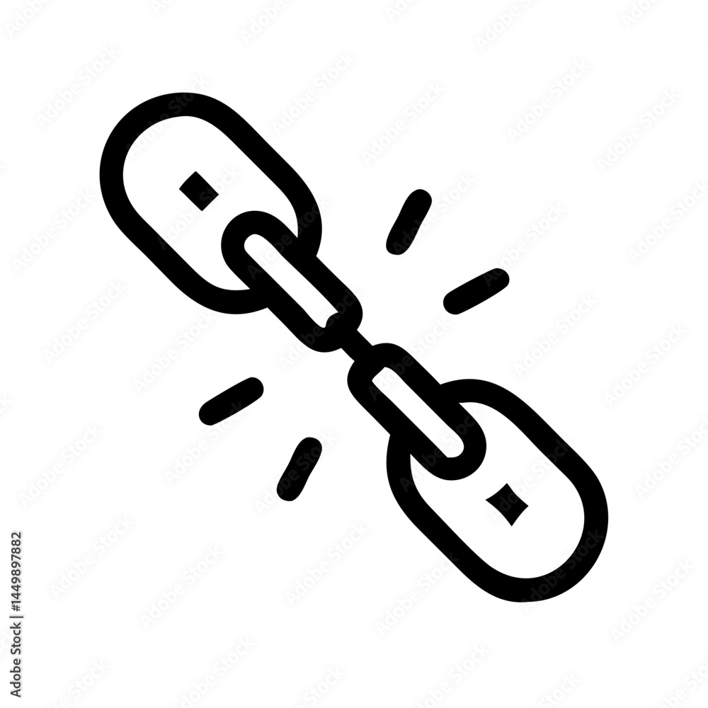 Poster breaking chain on transparent background for web and graphic design