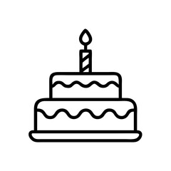 birthday cake on transparent background for web and graphic design