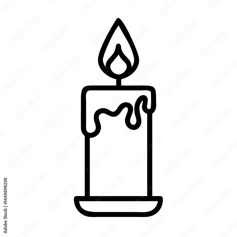 Poster candle on transparent background for web and graphic design