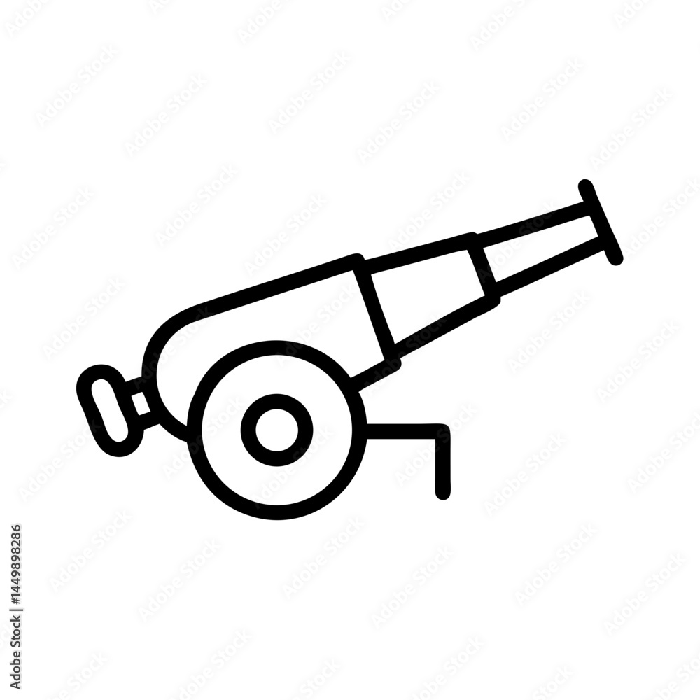 Poster cannon on transparent background for web and graphic design