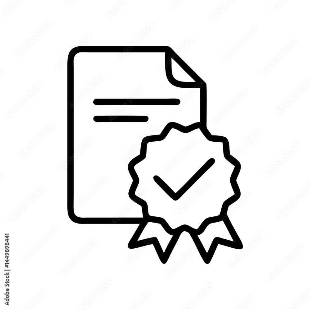 Poster check approved on transparent background for web and graphic design