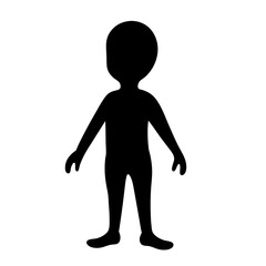 Silhouette of a Child Standing Straight with Arms Out to the Sides