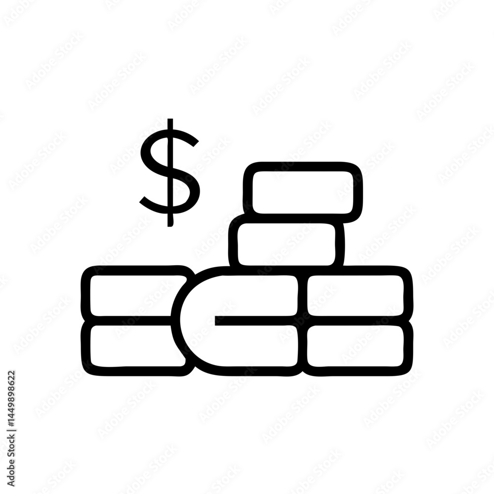 Aufkleber coins stack on transparent background for web and graphic design