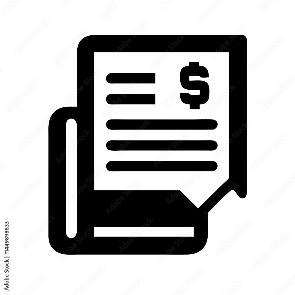 Aufkleber contract or invoice silhouette on transparent background for web and graphic design
