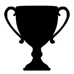 A Classic Silhouette of a Trophy Cup with Elegant Handles and Base