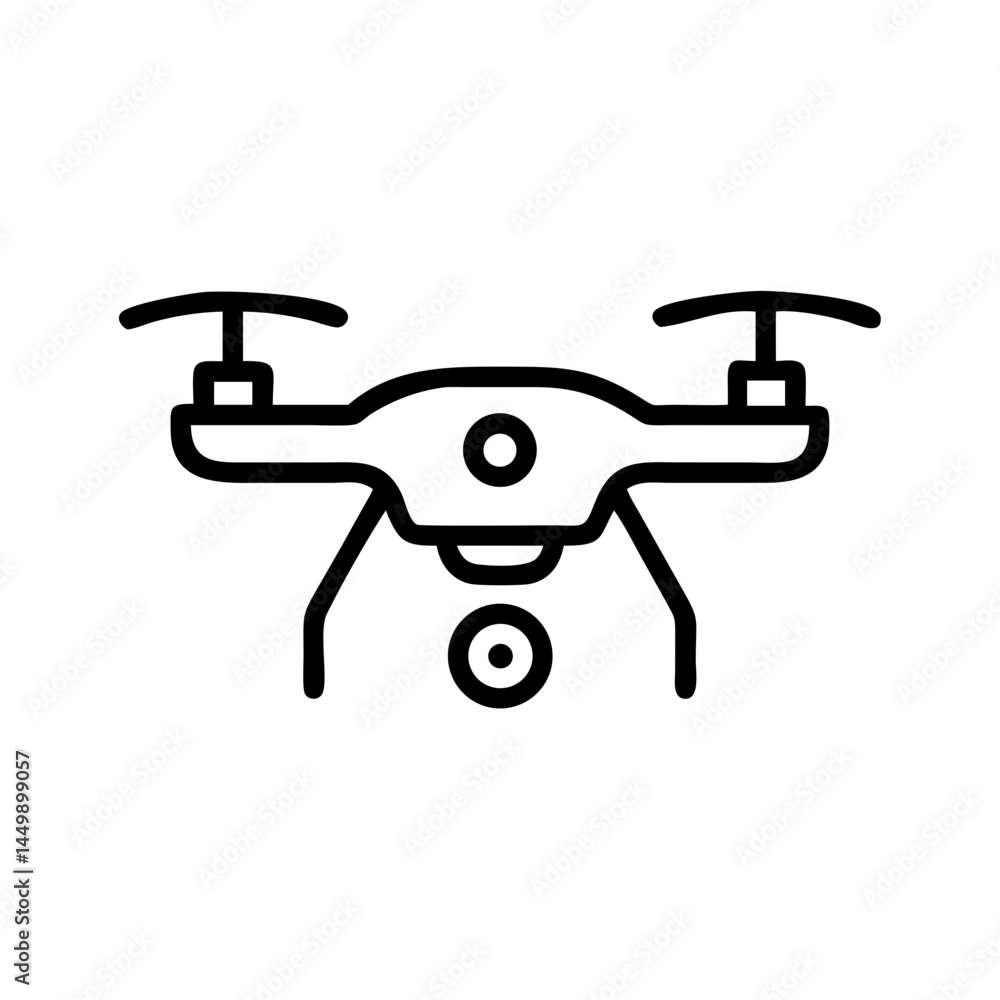 Poster drone on transparent background for web and graphic design
