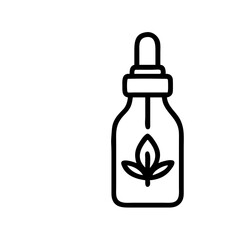 dropper bottle herbal extract on transparent background for web and graphic design