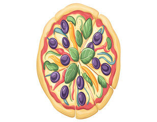 Pizza Pepperoni, isolated on white background, full depth of field