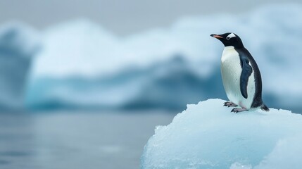 Fototapeta premium antarctic penguin on iceberg