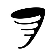 Abstract black and white hurricane vortex design with a flowing curve