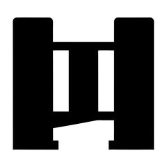 Minimalist black and white abstract geometric shape composition with architectural structure