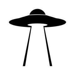 Classic UFO with Light Beam Symbolizing Alien Invasion and Extraterrestrial Contact