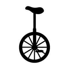 Black silhouette of a unicycle with one wheel and a seat © pixostudio