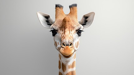 Giraffe portrait in modern living room interior design minimalist style bright light