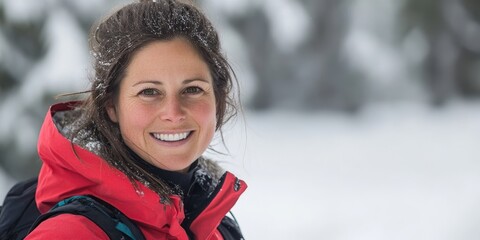 Ski instructor teaching at a snowy mountain resort during peak season