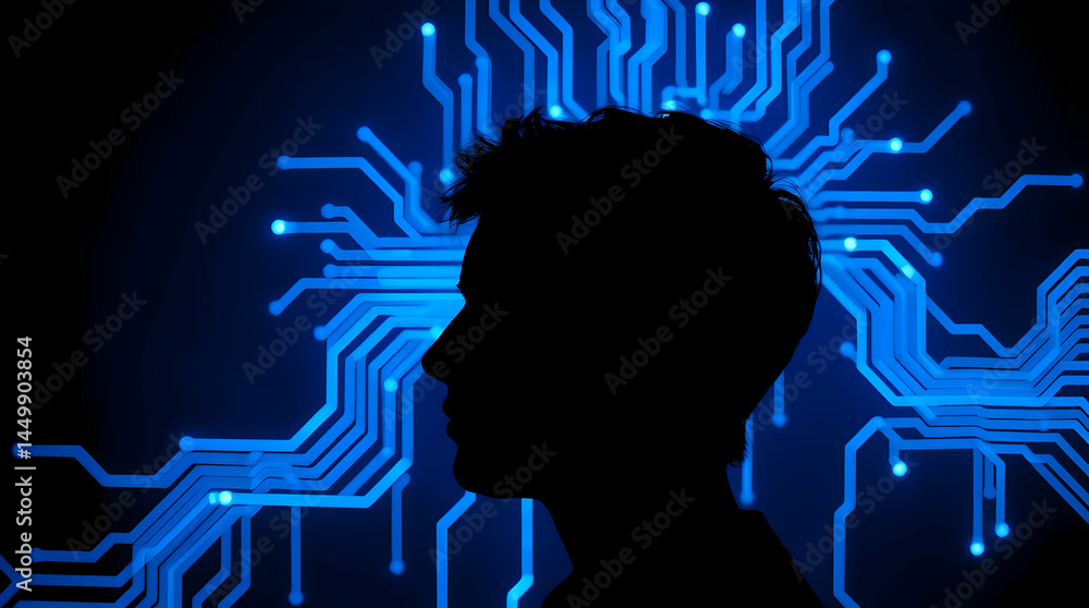 Aufkleber the brain-computer interface connecting human mind to digital network