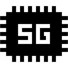 Vector Icon 5G chip, Technology, 5G, internet, wireless