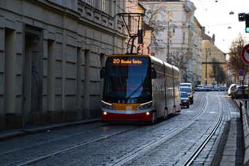 Tram in Mala Strana in Prague