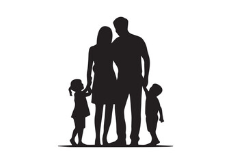 Silhouette of Family Vector