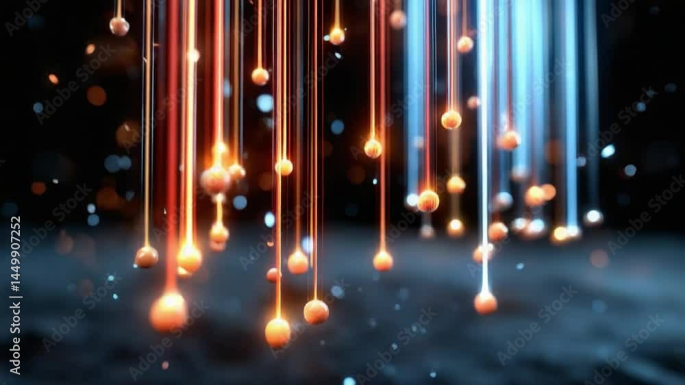 Aufkleber illuminated trails of light: a captivating abstract composition of luminous trails of light descends