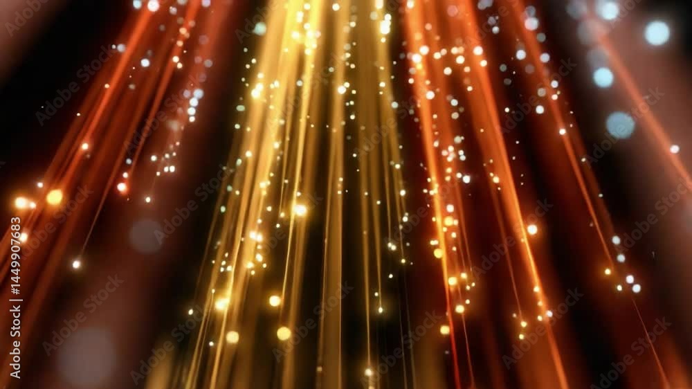 Aufkleber illuminated light trails: abstract scene of light trails, representing data streams, and glowing par