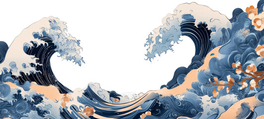 Dynamic ocean waves rise and fall, showcasing detailed patterns and hues of blue